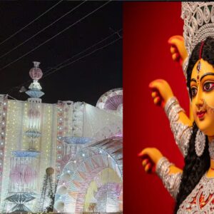 কলকাতার সেরা পুজোকে চ্যালেঞ্জ! শোলার কাজ ও রঙিন ফিতের জাদুতে ‘মায়াজাল’, দর্শনার্থীদের মুখে কেন তৃপ্তির হাসি? কলকাতার সেরা পুজোকে চ্যালেঞ্জ! শোলার কাজ ও রঙিন ফিতের জাদুতে ‘মায়াজাল’, দর্শনার্থীদের মুখে কেন তৃপ্তির হাসি?