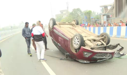 কল্যাণী এক্সপ্রেসওয়েতে ভয়াবহ দুর্ঘটনা! নিয়ন্ত্রণ হারিয়ে উল্টে গেল গাড়ি, জখম ৫