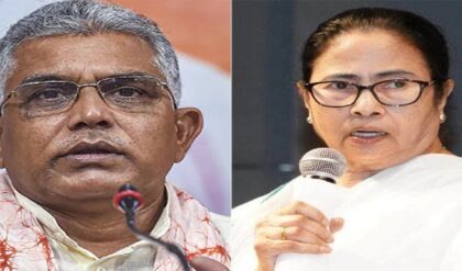 ‘বুকের পাটা থাকলে সামনে আয়’! মমতার চ্যালেঞ্জকে ধুয়ে দিলেন দিলীপ, ভোটের আগে চরম সংঘাত