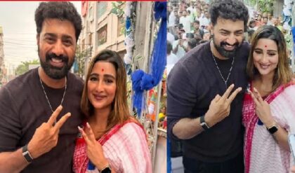 হেলিকপ্টার থেকে নামতেই সায়ন্তিকার সারপ্রাইজ! বরানগরের রাস্তায় উপচে পড়া ভিড়