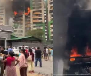 গাজিয়াবাদে অগ্নিকাণ্ডের জেরে কালো ধোঁয়ায় ঢাকল আকাশ! উদ্ধারকার্যে গতি আনতে কড়া নির্দেশ যোগী আদিত্যনাথের