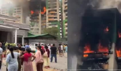 গাজিয়াবাদে অগ্নিকাণ্ডের জেরে কালো ধোঁয়ায় ঢাকল আকাশ! উদ্ধারকার্যে গতি আনতে কড়া নির্দেশ যোগী আদিত্যনাথের