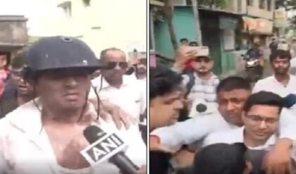 সোনারপুরে রণক্ষেত্র! হেলমেট মাথায় দিয়েও রক্ষা নেই, অভিষেককে মারধর ও ডিম-জুতো ছুড়ে বিক্ষোভ