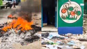 TMC-অফিস ভস্মীভূত, আসানসোলে ধুন্ধুমার! ২০০ জনকে তুলে নিয়ে গেল পুলিশ