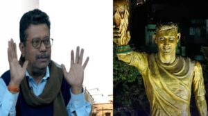 “পায়ের জোর নেই, হাওয়ায় দুলছে মেসির মূর্তি!”-নেপথ্যে শিল্পী কী বলছেন?