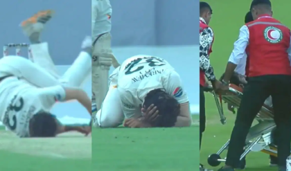 মাঠে নেমেই রক্তারক্তি কাণ্ড! বল ধরতে গিয়ে পিচে আছাড় খেলেন পাকিস্তানি পেসার, স্ট্রেচারে ছাড়লেন মাঠ!