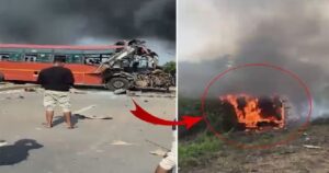 OMG! দুই বাসের মুখোমুখি সংঘর্ষে জ্বলে উঠল বাস, বাসের ভেতর জীবন্ত দগ্ধ যাত্রীরা!