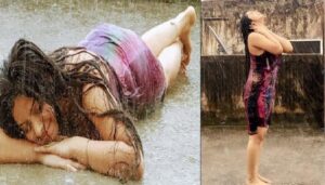 খোলা ছাদে ‘কাকভেজা’ শ্রীময়ী, ট্রোলিংয়ের মুখে পড়েও সাবলীল কাঞ্চন-ঘরণী