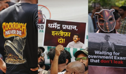 যন্তর মন্তরে এবার ‘তেলাপোকা’ সেনার হানা! শিক্ষামন্ত্রীর পদত্যাগ চেয়ে অভিনব প্রতিবাদ