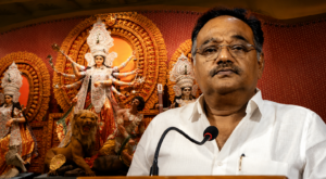 ‘জোর করে দখল নয়’! কলেজ স্কোয়ারের খুঁটিপুজোর মঞ্চ থেকে ‘পুজো দখল’ সংস্কৃতি নিয়ে গর্জে উঠলেন শমীক ভট্টাচার্য