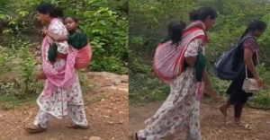 রাস্তা নেই তো কী হয়েছে! ছাত্রের প্রাণ বাঁচাতে নিজেই ‘অ্যাম্বুলেন্স’ হলেন শিক্ষক, ভাইরাল ছবি