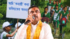সবুজ সাথীর নাম বদলেই ‘সারথি’! হাওড়ায় সাইকেল বিলির মঞ্চ থেকে বিস্ফোরক শুভেন্দু